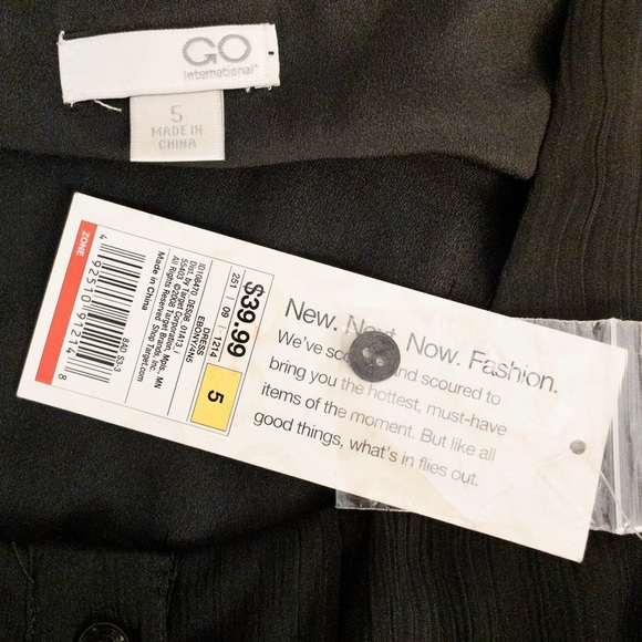 NWT GO International Black Tiered Ruffle Sleeveless Mini Dress size 5 - Picture 3 of 3